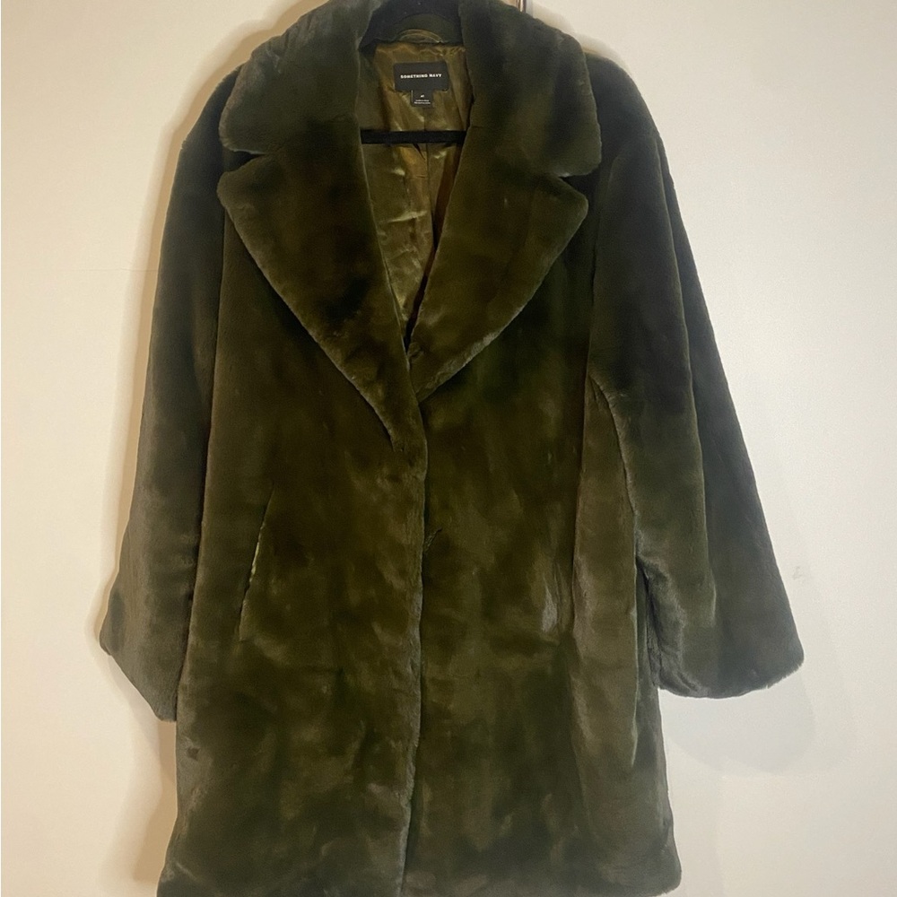Something Navy Deep Green Teddy Jacket - Picture 8 of 8